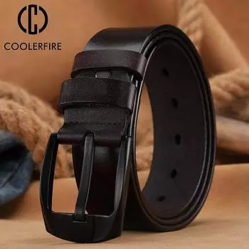 Мужские ремни из натуральной кожи с пряжкой из сплава, дизайнерский роскошный брендовый кожаный ремень для мужчин, винтажные ремни, ремень высокого качества AHQ2109 115CM чёрный