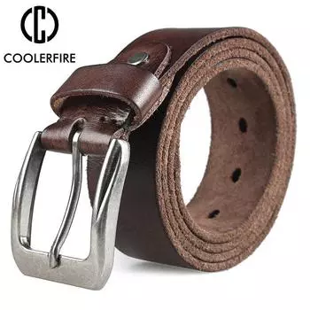 Мужские ремни из натуральной кожи Westernboy, топ, широкие винтажные ремни из телячьей кожи для мужчин, повседневный джинсовый ремень TM065 95CM чёрный