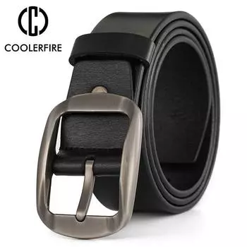 Мужские ремни из натуральной кожи высокого качества с пряжкой, брендовые джинсовые ремни для мужчин, повседневные мужские ремни из телячьей кожи для отдыха HQ219 95CM чёрный
