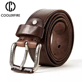Мужские ремни, повседневные, высококачественные, винтажные, с пряжкой, оригинальные кожаные ремни из натуральной кожи, верхний слой, кожаные ремни для мужчин, TM067 90cm чёрный