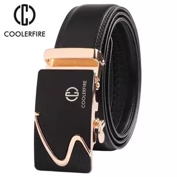 Мужские ремни, роскошные мужские ремни из натуральной яловой кожи с автоматической пряжкой, деловые черные мужские ремни на талию 100cm золотой