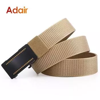 Мужские ремни, тактический уличный ремень, высококачественный трендовый мужской пояс, мужской роскошный брендовый эластичный холст для брюк, DT056 105CM чёрный