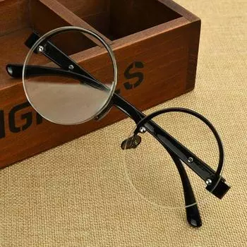 Мужские ретро-круглые очки для чтения с защитой от усталости и линзами из HD-кристалла, устойчивыми к царапинам 150 Degree Clear Lens