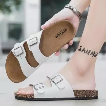 Мужские ретро-сандалии с открытым носком и двумя пряжками — повседневная летняя одежда для активного отдыха 37 коричневый