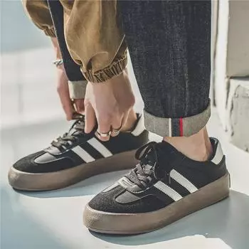 Мужские ретро универсальные туфли из микрофибры на плоской подошве - модные кроссовки Dexun для мальчиков 39 бежевый