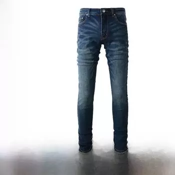 Мужские ретро-узкие эластичные джинсы со складками 40