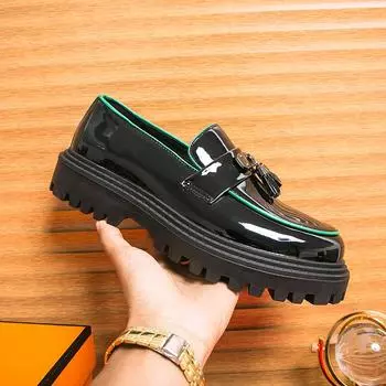 Мужские роскошные дизайнерские туфли-лоферы высокого качества, повседневные кожаные туфли с кисточками, декоративные деловые туфли, уличные противоскользящие модные формальные туфли 39