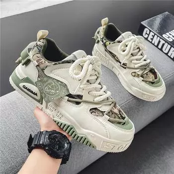 Мужские роскошные кроссовки для бега, повседневные кроссовки, дышащая обувь для скейтборда, массивная удобная мужская обувь для тенниса Masculino 39 синий