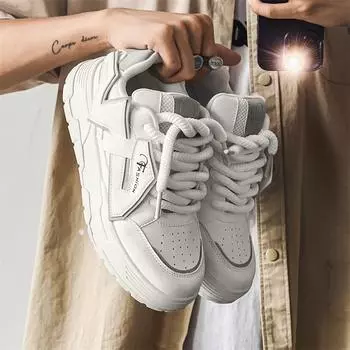 Мужские роскошные массивные кроссовки, сетчатая дышащая обувь для мужчин, спортивная повседневная мужская обувь для бега, фитнеса и скейтбординга 39 белый