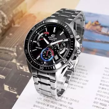 Мужские роскошные мужские водонепроницаемые наручные часы Casio Edifice Chrono Metal 100M EFR-552D-1A3