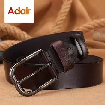 Мужские роскошные ремни из натуральной кожи, высококачественные ремни из коровьей кожи для мужчин, повседневные ремни с пряжкой для джинсов AHQ2104 95CM чёрный