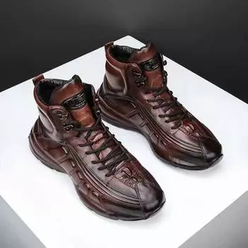 Мужские роскошные спортивные туфли с высоким вырезом и толстой подошвой, универсальная повседневная обувь, удобные амортизирующие легкие кроссовки для бега 39