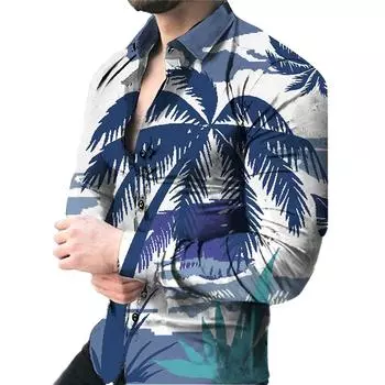 Мужские рубашки 3d сублимационная рубашка Гавайская рубашка S чёрный