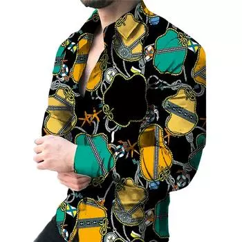 Мужские рубашки 3d сублимационная рубашка Мужская рубашка с длинным рукавом