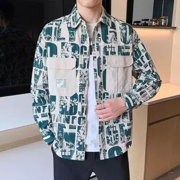 Мужские рубашки-карго с несколькими карманами, повседневная универсальная блузка с длинными рукавами, спортивные топы, мужские рубашки M темно-синий