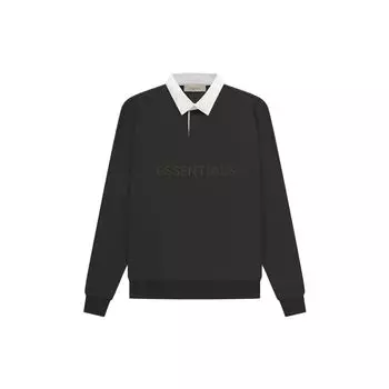 Мужские рубашки-поло Fear of God Essentials SS23 вафельные Henley для регби Off-Black FOG-SS23-058 XL