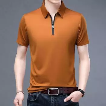 Мужские рубашки поло, летние повседневные топы с короткими рукавами, приталенный пуловер с лацканами, футболка-поло, модная мужская одежда L чёрный