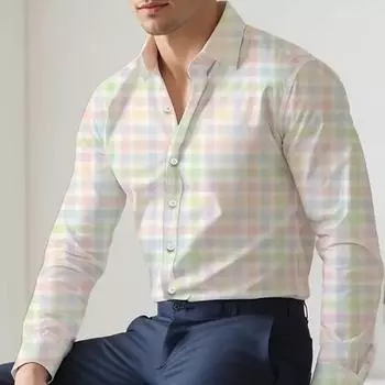 Мужские рубашки с длинным рукавом с цветным принтом, повседневные кардиганы, новые пуговицы, модные рубашки для праздников XS белый