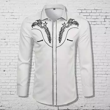 Мужские рубашки с длинным рукавом с принтом «Колос пшеницы», повседневные кардиганы с новой кнопкой, модные рубашки для праздников XS белый