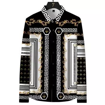 Мужские рубашки с длинным рукавом, свободные пуговицы, винтажные повседневные рубашки большого размера, большие и высокие рубашки для мужчин S