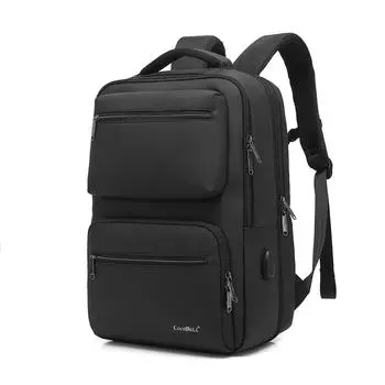 Мужские рюкзаки Масштабируемая противоугонная щетка с USB-портом для зарядки Мужской деловой повседневный водонепроницаемый рюкзак для ноутбука 15,6-дюймовый черный CB-8209