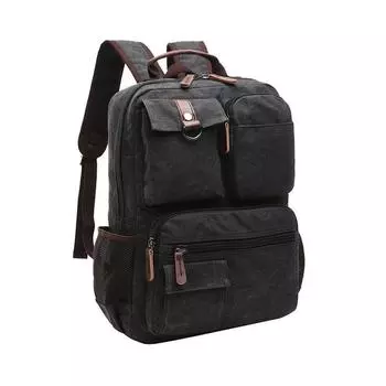 Мужские рюкзаки Высококачественные холщовые многофункциональные сумки на ремне чёрный