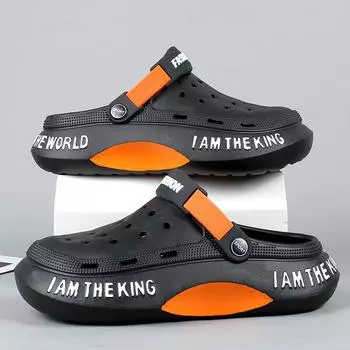 Мужские сабо и сабо, летние сандалии, домашние слипоны, нескользящие дышащие легкие пляжные тапочки, мужская садовая обувь Sandalia Masculina 7