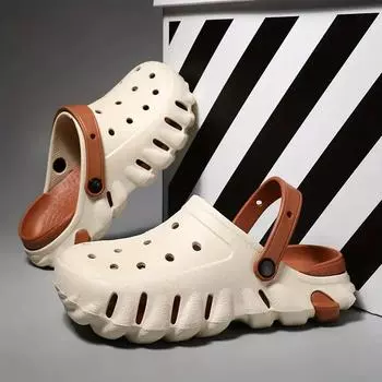 Мужские сабо, сандалии без шнуровки с закрытым носком, прогулочная обувь на мягкой подошве, уличная садовая обувь, пляжные сандалии 36 чёрный