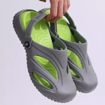 Мужские сабо, тапочки, уличные пляжные шлепанцы, легкие мягкие сандалии из ЭВА, туфли на плоской подошве, модная повседневная садовая обувь с супинатором 36-37