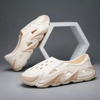 Мужские сандалии 2024 года, летние новые легкие дышащие туфли для пар Coconut Hole, пляжная обувь, садовая обувь 40 синий