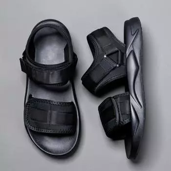 Мужские сандалии 2025 года, летняя новая повседневная одежда для отдыха, вождение, мягкая подошва, нескользящая, пляжная обувь на липучках 38