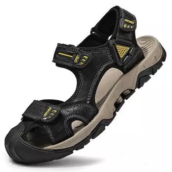 Мужские сандалии 2025 года, новая летняя верхняя одежда, пляжная обувь с сумкой, нескользящая и износостойкая, повседневная спортивная обувь для вождения, классные тапочки 38