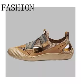 Мужские сандалии 2025 года, новый тренд, универсальная мужская обувь, летние дышащие сандалии, мужская сумка, повседневная пляжная обувь для ходьбы 38