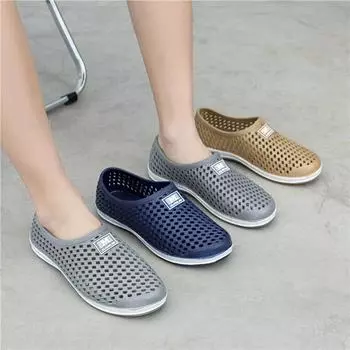 Мужские сандалии Baotou Hole Shoes Летняя нескользящая пляжная обувь Одежда для отдыха на природе 37EU/CN38 синий