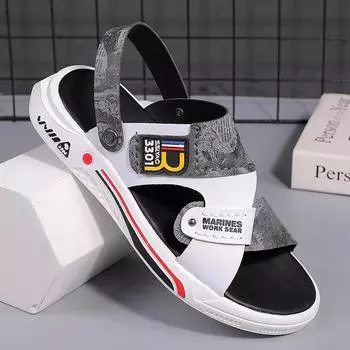 Мужские сандалии, брендовая дизайнерская обувь, уличные пляжные тапочки для мужчин, повседневная обувь, высококачественные нескользящие лоферы, мужские тапочки 38