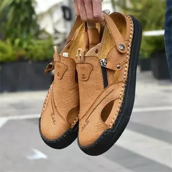 Мужские сандалии для активного отдыха, дышащие походные водные туфли, быстросохнущие, легкие спортивные пляжные сандалии с нескользящей подошвой, регулируемыми ремнями для кемпинга 38 чёрный