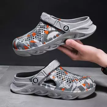 Мужские сандалии, дышащие легкие, мягкие мужские тапочки из ЭВА, уличная модная мужская садовая обувь, сабо, пляжная повседневная обувь для пар 38