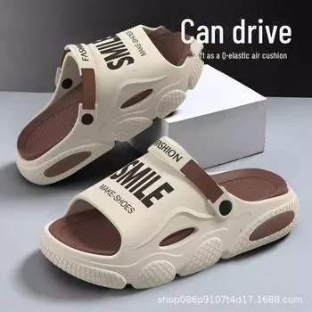 Мужские сандалии из ЭВА, летние, легкие, дышащие, с мягкой подошвой, мужские тапочки, пляжная обувь двойного назначения для песка 44-45 чёрный