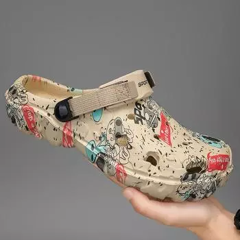 Мужские сандалии из ЭВА, летние нескользящие пляжные туфли для плавания, легкие, удобные, дышащие, спортивные сандалии для активного отдыха, быстросохнущие 40 хаки