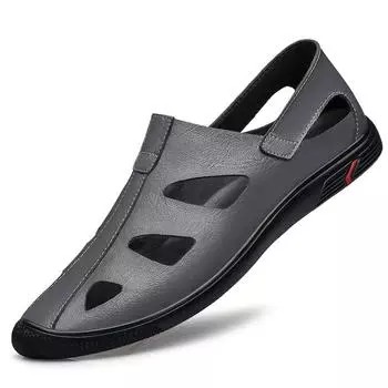 Мужские сандалии из натуральной кожи, мокасины, мужские деловые классические сандалии, кожаная обувь ручной работы, мужские сандалии 38 синий