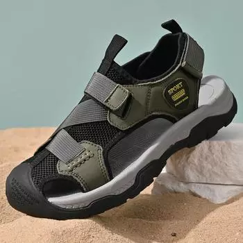 Мужские сандалии из натуральной кожи; пляжные сандалии больших размеров; повседневная обувь 39–46. 39 чёрный