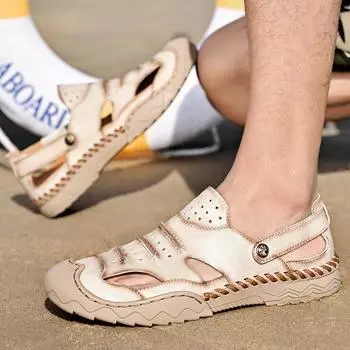 Мужские сандалии Кожаные пляжные сандалии Лето 39 чёрный