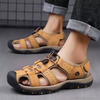 Мужские сандалии, летние, новые, стильные, дышащие, модные, универсальные, мужские туфли, удобные, легкие, мужские римские туфли, тапочки 38