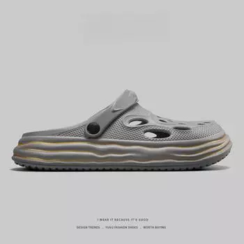 Мужские сандалии Летние сабо Тапочки для сада из ЭВА Туфли на дырках Пляжные сандалии на платформе Парные домашние тапочки для ванной комнаты Большой размер 49 35-36 белый