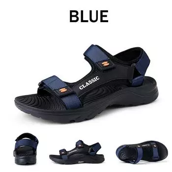 Мужские сандалии, летние уличные дышащие пляжные сандалии, гладиаторы, повседневная римская обувь 39 синий