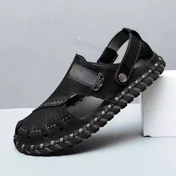 Мужские сандалии, летние уличные пляжные сандалии на плоской подошве, дышащие легкие повседневные мужские туфли, мужские тапочки высокого качества, размер 38–45 45 хаки