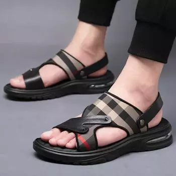 Мужские сандалии, летняя мода, высококачественные дизайнерские сандалии, удобная повседневная пляжная обувь 38