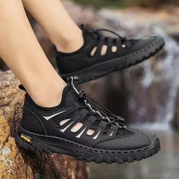 Мужские сандалии Летняя обувь для отдыха на природе Пляжная обувь Мокасины Сандалии Удобные тапочки 39-44 39 чёрный