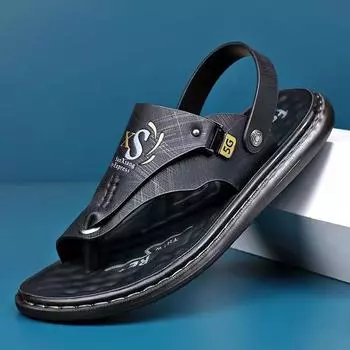 Мужские сандалии, летняя противоскользящая пляжная обувь, мужские шлепанцы большого размера, повседневные сандалии 44 коричневый