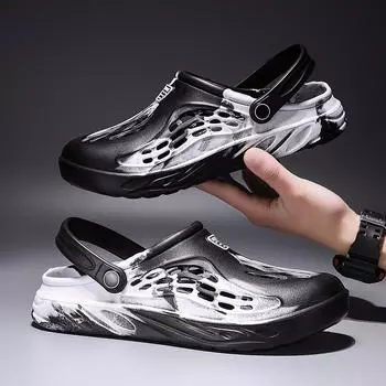 Мужские сандалии Лето 2024 EVA Новые мужские сабо большого размера Легкие пляжные тапочки Дышащие мужские сандалии-кроссовки Садовые сабо 40